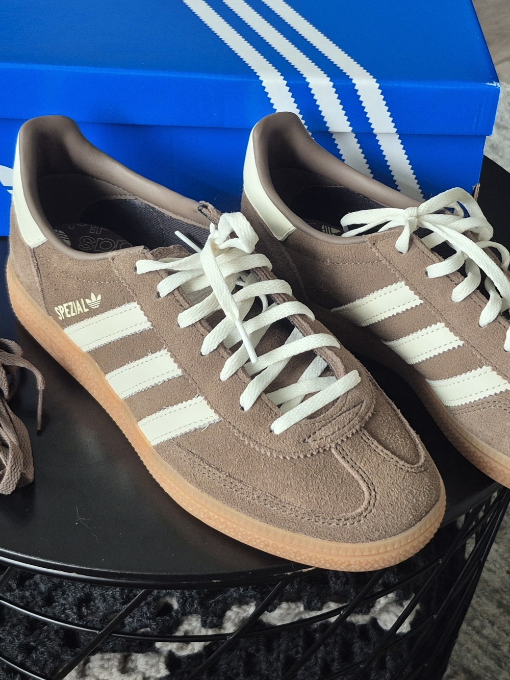 adidas Spezial Suede Women’s Shoes - Brown with White Stripes - New